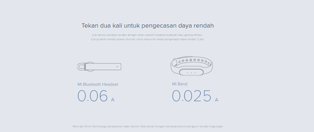 Tekan dua kali untuk pengecasan daya rendah