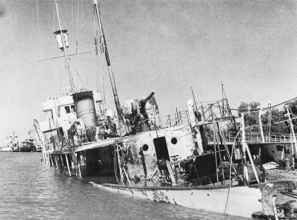 Iranian gunboat sunk during Operation Countenance, 25 August 1941 worldwartwo.filminspector.com