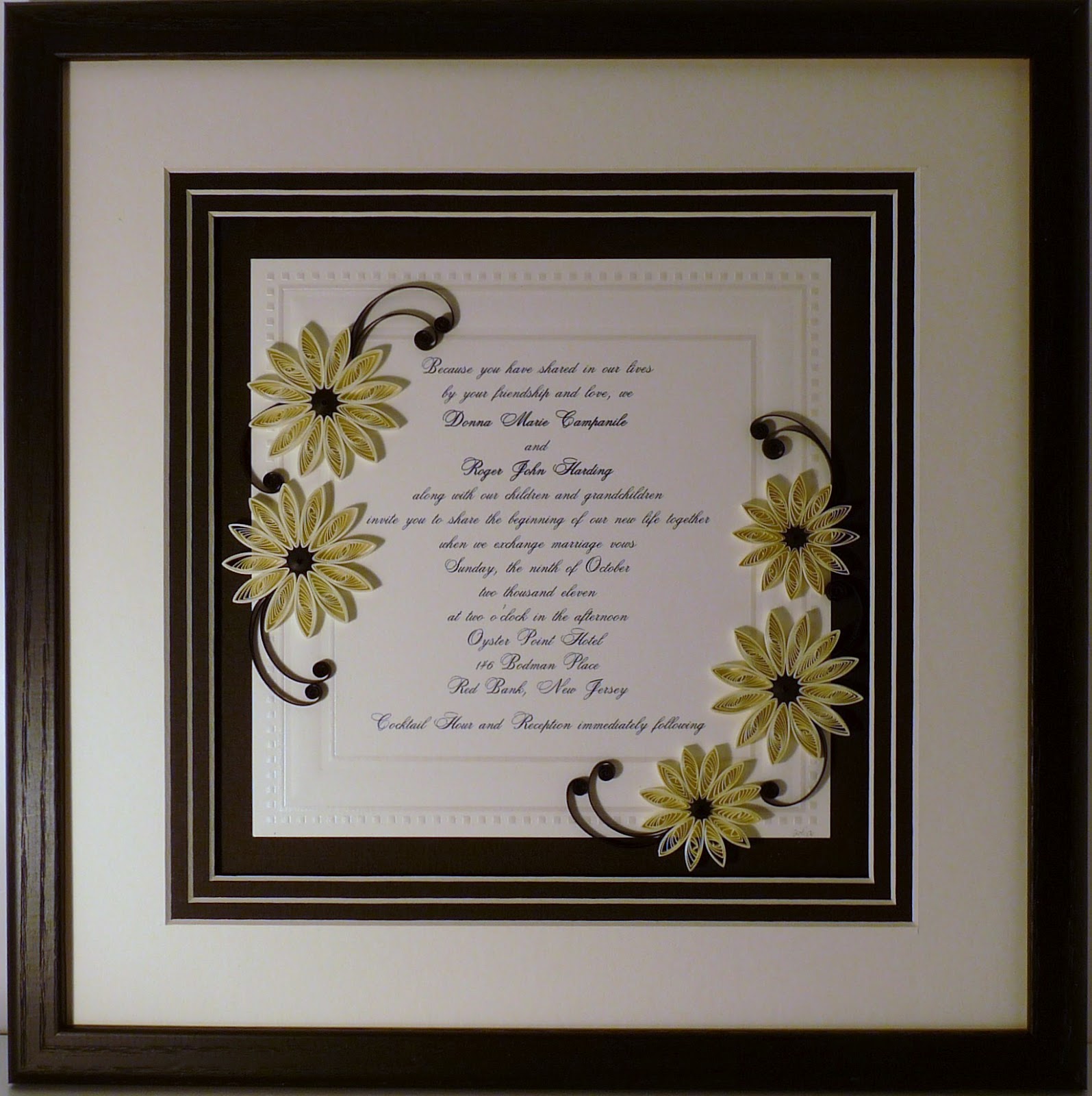 Quilling By Sandra White: More Quilled Wedding Invitations