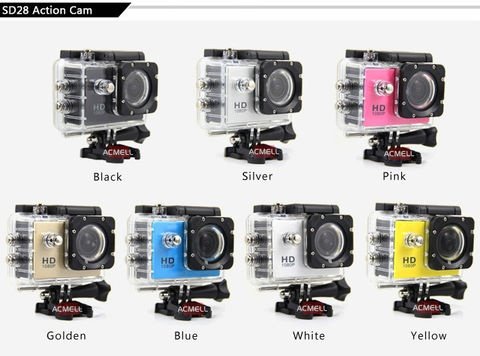 các loại màu sắc của Camera hành trình xe máy Sport CAM chống nước full HD 1080