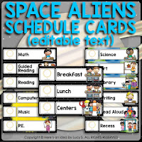  Space Classroom Decor Theme: schedule cards (EDITABLE in Powerpoint)