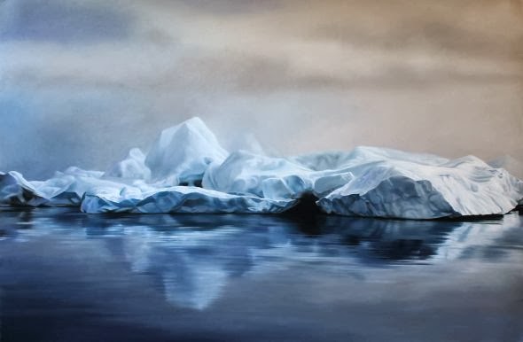 Zaria Forman photo realistic paintings landscapes nature water icebergs oceans