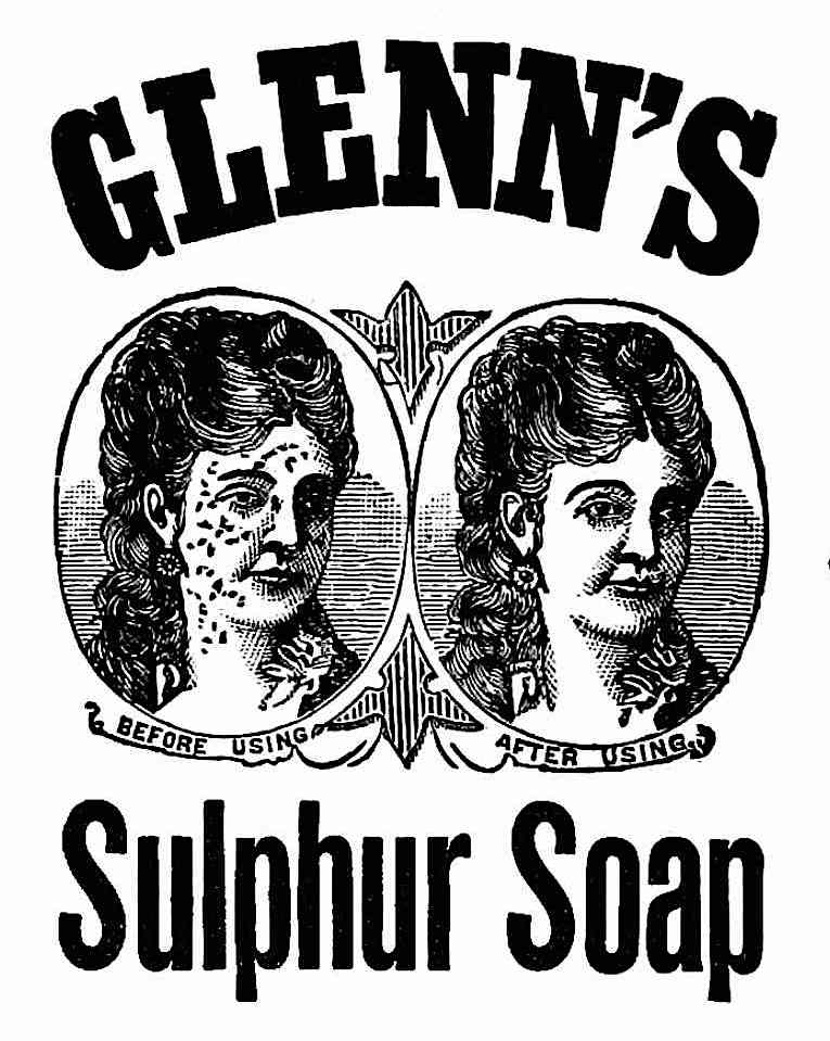 a before and after Glenn's Sulpher Soap advertisent, 1900?