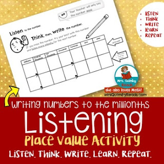 teaching resources for place value, listening skills