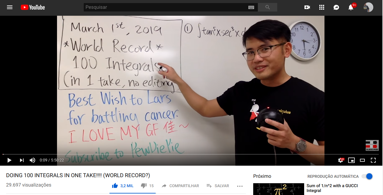 Esse YouTuber ficou 6 horas resolvendo integrais para ajudar seu amigo que está com câncer