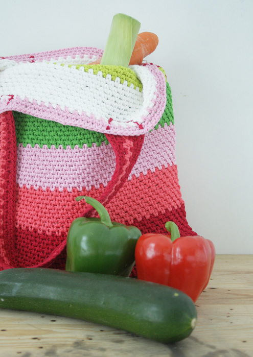 Crochet market bag, free pattern | Happy in Red