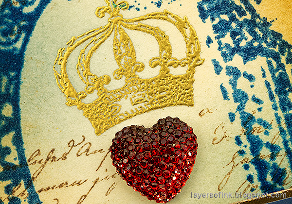 Layers of ink - Crown Artist Trading Card Tutorial by Anna-Karin Evaldsson. Gumdrop heart.
