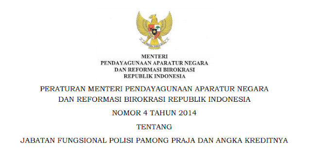 Jabatan Fungsional Polisi Pamong Praja dan Angka Kreditnya