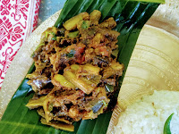 Stir fried egg plant or brinjal with namsing