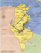 Map of my trip to Tunisia 1018 feb 2013 (map of travel tunisia feb )