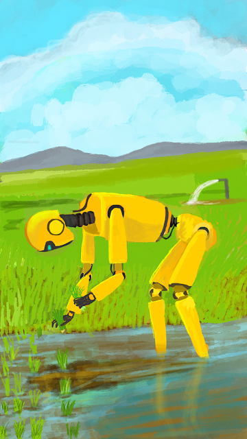 Robot Working in a Paddy Field