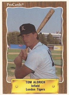 Tom Aldrich 1990 London Tigers card