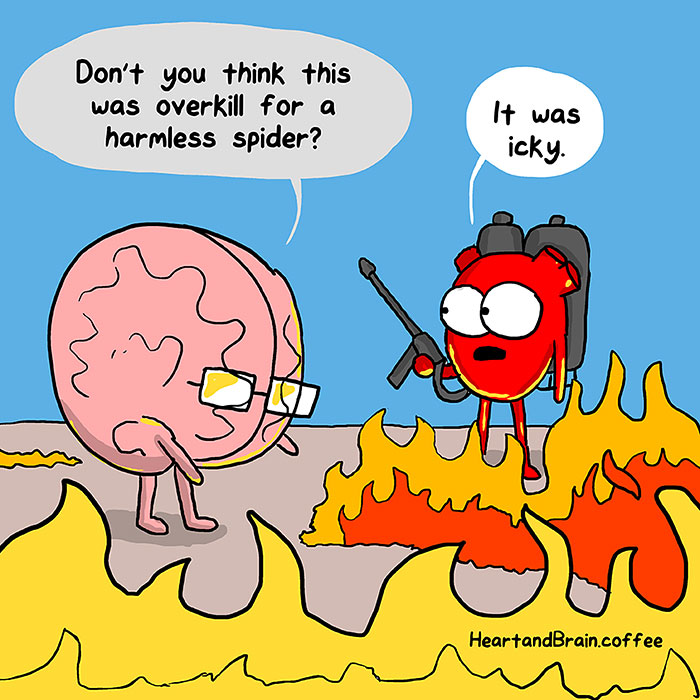 This Hilarious Comic Illustrates The Continuous Fight Between Our Heart And Our Brain