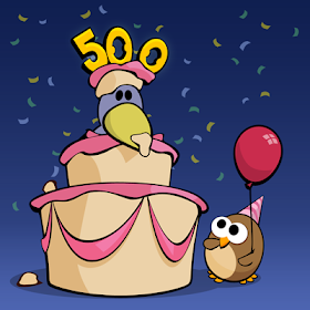 birds raven owl cake balloon confetti 500th celebration