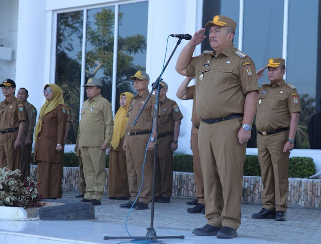 Hari Pertama Kerja, Bupati Asahan Pimpin Apel Perdana Bulan Maret