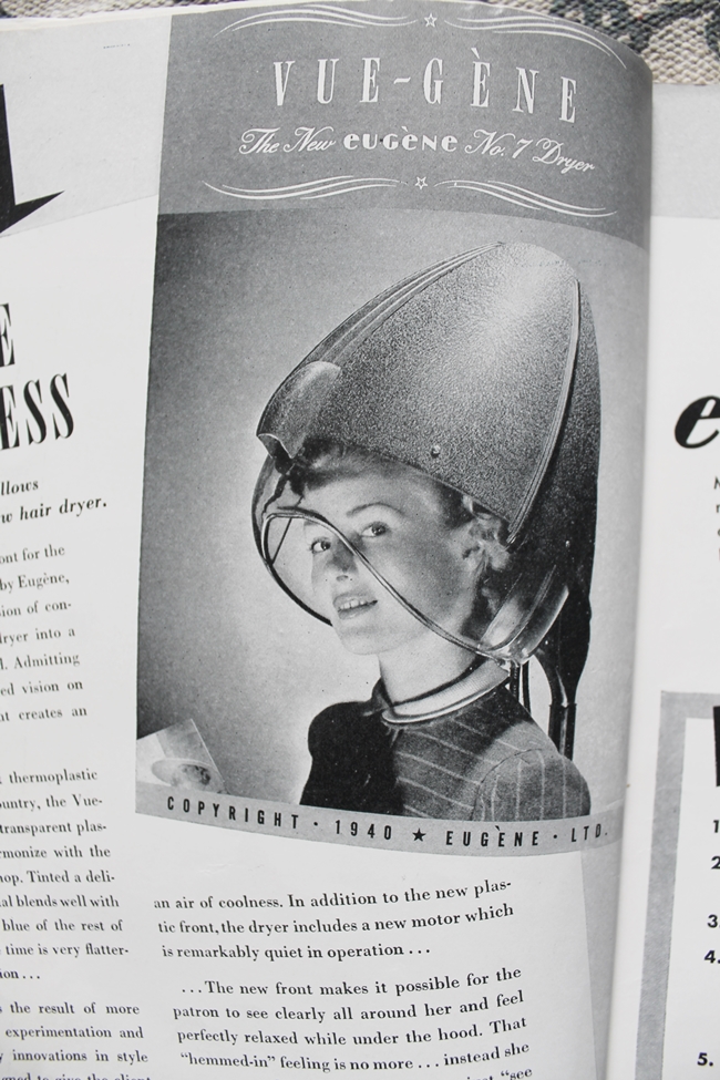 1940s american hairdresser magazine hair dryer ad