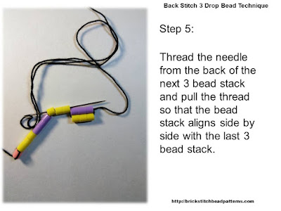 Click the image to view the beaded back stitch beading tutorial image larger.