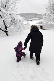 Wading through the snow