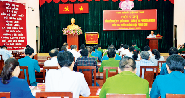 Quang cảnh hội nghị tổng kết công tác quốc phòng - Quân sự địa phương. (Ảnh. VH)