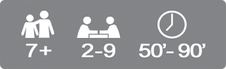 players two -nine , age  seven, età 7+ giocatori 2-9