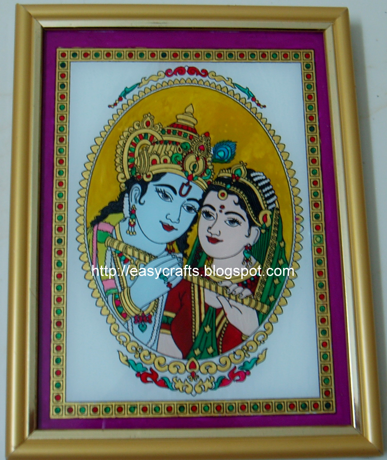 Radha painting glass crafts painting    Tanjore Easy  creativity: glass Crafts  Explore your