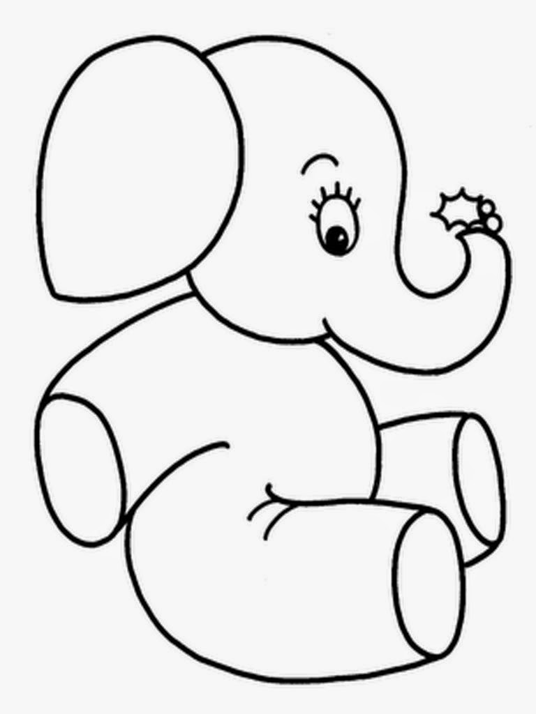 20 Gambar Mewarnai Binatang Gajah Untuk Anak Anak
