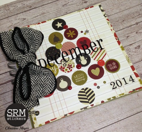 SRM Stickers Blog - December Documented Album by Christine - #decemberdaily #christmas #minialbum #stickers #doilies #punchedpieces