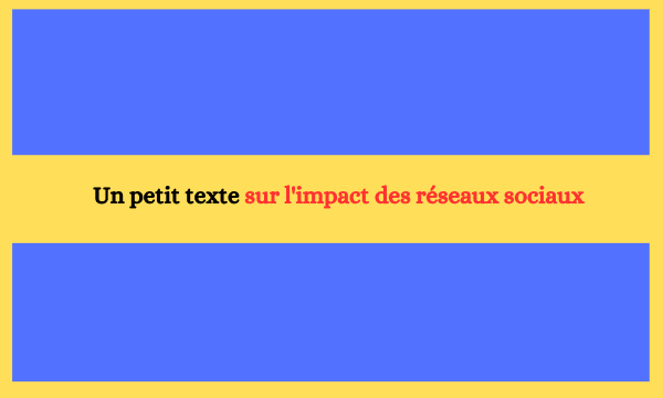 Un petit texte sur l'impact des réseaux sociaux