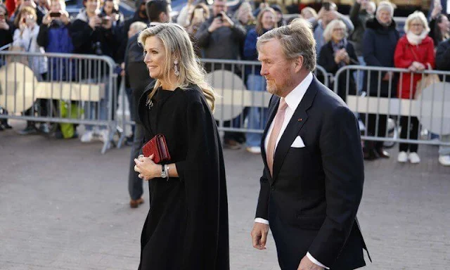 Queen Maxima wore a jaden jacket by Joseph, and red wool coat by Natan. Brigitte Macron wore a blue suit by Louis Vuitton