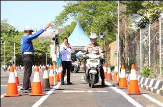 Perdana! Sirkuit Ujian Praktek Sim C Mulai di Terapkan di Polrestabes Makassar