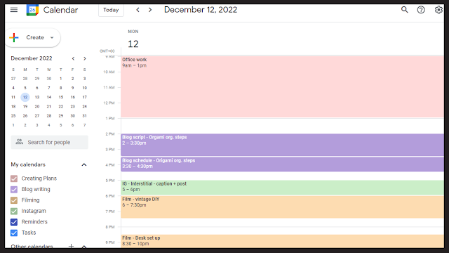 Use Google Calendar/ Notion to do time blocking for the day