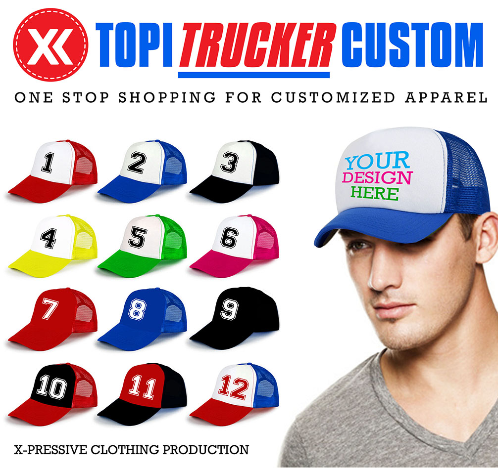 CETAK KAOS SATUAN Sablon DigitalTOPI TRUCKER Mulai 35rb An