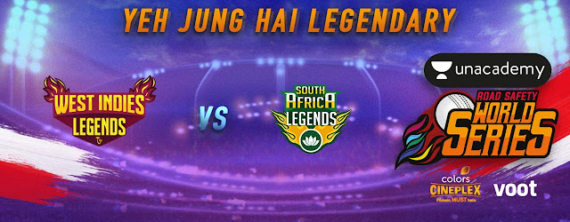 West Indies Legends Vs South Africa Legends RSWS 2020 Match no 4