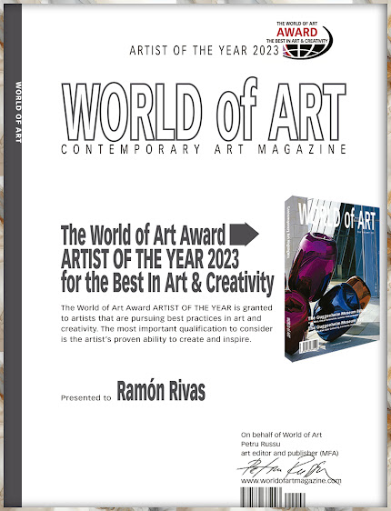 El artista Ramón Rivas, fue seleccionado por la Revista World of Art  en la edición dedicada al Museo Guggenheim de Nueva York y al Museo Guggenheim de Bilbao