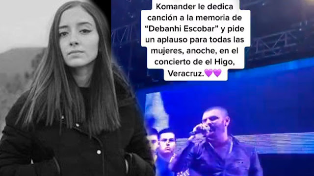 Alfredo Ríos El Komander hace homenaje a Debanhi en concierto