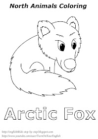 arctic fox coloring for kids