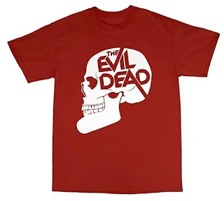 t shirt The Evil Dead logo skull rossa