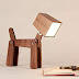 Artistic Gifts Wooden Rechargeable Portable Dog Shape Desk Table Night Lamp, Adjustable Lovely Gift for Kids (Warm White 3000k, Natural White 4000k, Cold White 6000k) (Walnut Wood)