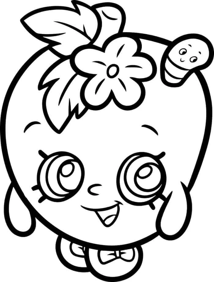 Shopkins And Apple Coloring Pages