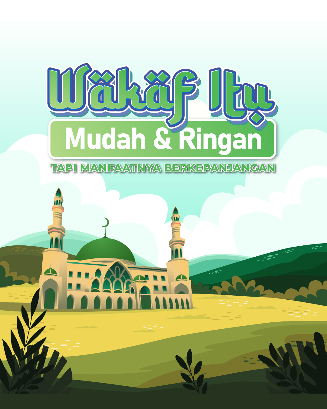 Template Poster Wakaf Masjid Siap Pakai untuk Donasi