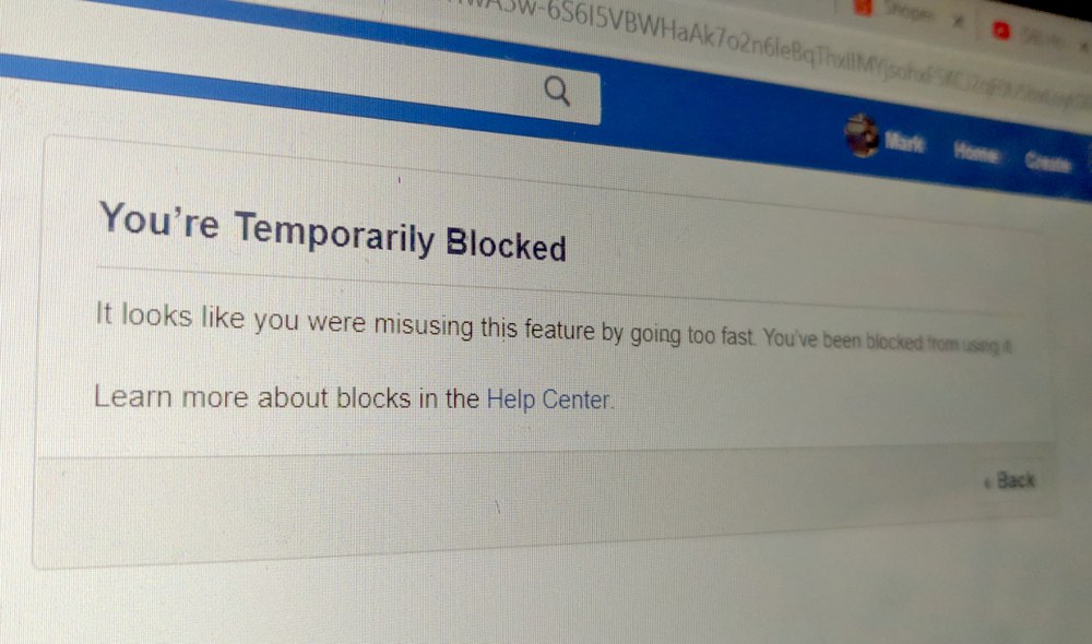 Facebook You’re Temporarily Blocked