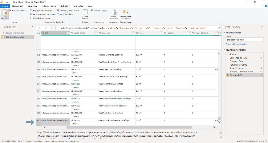 Guia passo a passo web scraping power bi - figura 30