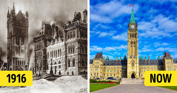 Ngày 3/2/1916 là một ngày đen tối đối với lịch sử Canada. Tòa nhà Quốc hội (Parliament Buildings) trên Parliament Hill, ở Ottawa (Ontario, Canada) đột nhiên bốc cháy dữ dội và cả đội cứu hỏa đã phải vật lộn để dập tắt đám cháy trong tiết trời mùa đông cực kỳ khắc nghiệt. Sau đám cháy lớn, khối trung tâm của công trình theo phong cách gothic này đã bị hư hại nặng nề và chỉ có khu thư viện mới được cứu. Một vài tháng sau, tòa nhà được sửa chữa lại và chính thức hoàn thành vào 11 năm sau đó. Đến nay, tòa nhà Quốc hội vẫn là một điểm đến ưa thích của du khách khi đến với "xứ sở lá phong" Canada.