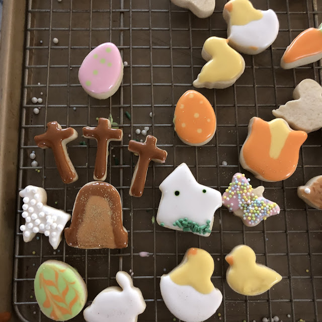 Delightful Mini Easter Decorated Cookies: Bite-Sized Cuteness, Easter cookies, Easter mini cookies, Easter bitesize cookies, cookie decorating blogs, Easter, religious Easter cookies,  cross cookies