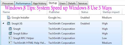 Windows 8 Tips: System Speed up Windows 8 Use 5 Ways  