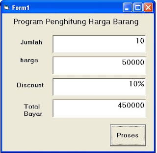 program penghitung harga barang dengan VB 6.0