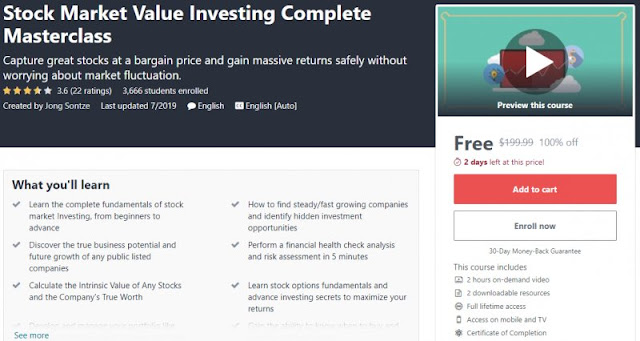 [100% Off] Stock Market Value Investing Complete Masterclass| Worth 199,99$