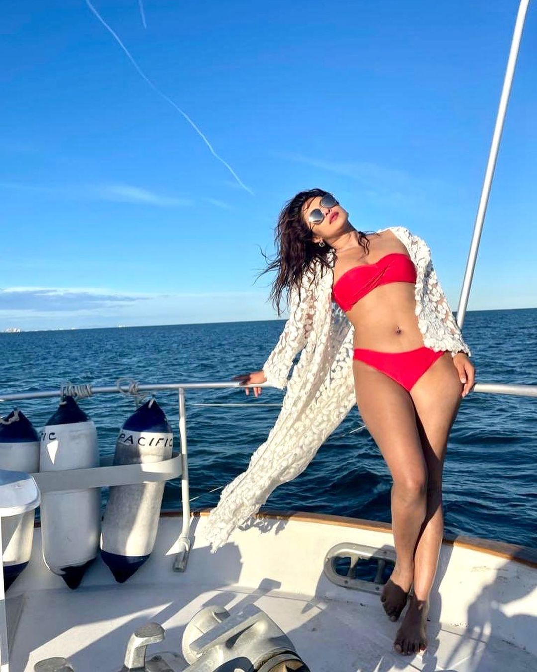 Priyanka Chopra red bikini bollywood actress