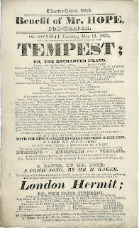 A playbill for "The Tempest."