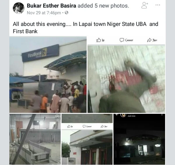  Photos: Three killed as daredevil armed robbers attack two banks in Niger State